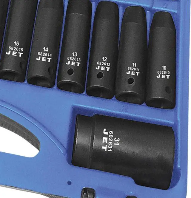 Alt view image 3 of 6 - JET Equipment & Tools 1/2-inch Drive, 22-Piece Regular Metric Professional Impact Socket Set, 6 Point, 610339