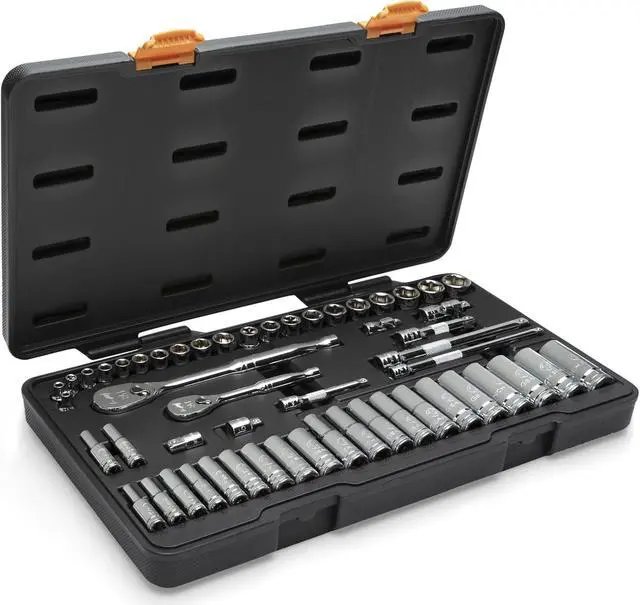 Alt view image 2 of 7 - GEARWRENCH 53 Piece 1/4", 3/8" Metric 6 Point SAE Standard & Deep Mechanics Tool Set - 89091