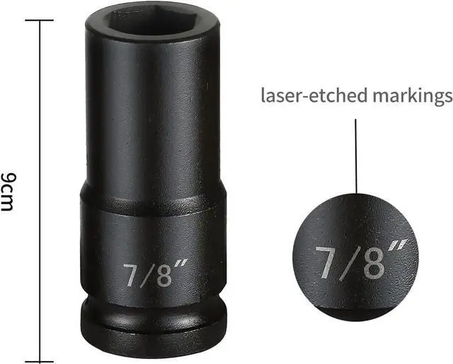 Alt view image 4 of 7 - ZOYAKKI 3/4" Drive Impact Socket Set, 21 Piece Deep Socket Assortment, 6-Point Deep Imperial Sizes (3/4-Inch to 2-Inch) | Cr-Mo Steel Includes Adapters and Ratchet Wrench Andextension Rod