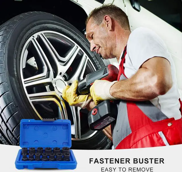 Alt view image 6 of 7 - Luckyway 13-Piece Impact Bolt & Nut Remover Set, Nut Extractor Socket, Bolt Remover Tool Set