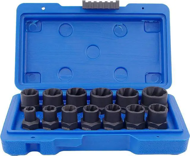 Alt view image 4 of 7 - Luckyway 13-Piece Impact Bolt & Nut Remover Set, Nut Extractor Socket, Bolt Remover Tool Set