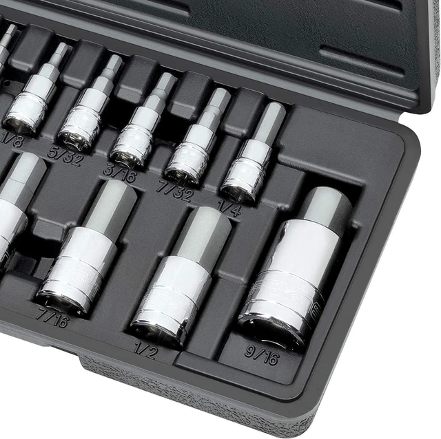 Alt view image 6 of 7 - CARBYNE Hex (Allen) Bit Socket Set - 14 Piece, SAE, S2 Steel | 1/4", 3/8" & 1/2" Drive From a Family-Run Tool Company Based in the U.S.A.