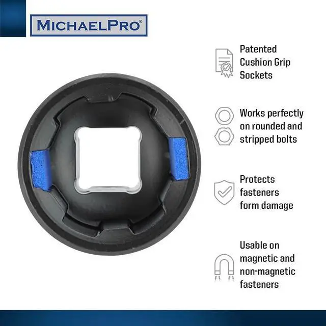 Alt view image 5 of 7 - MichaelPro MP001218 18Pc Black Oxide Bolt Extractor Offset Wrench and Socket Set (Metric), 6-Point Rounded Box End Nut & Bolt Remover | Rounded, Stripped, Thin Bolts Remover, with Cushion Grip Sockets