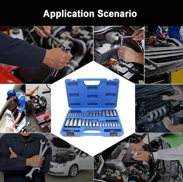 Alt view image 4 of 5 - NORTOOLS 34 PCS SAE & Metric Combination Hex Bit Socket Set