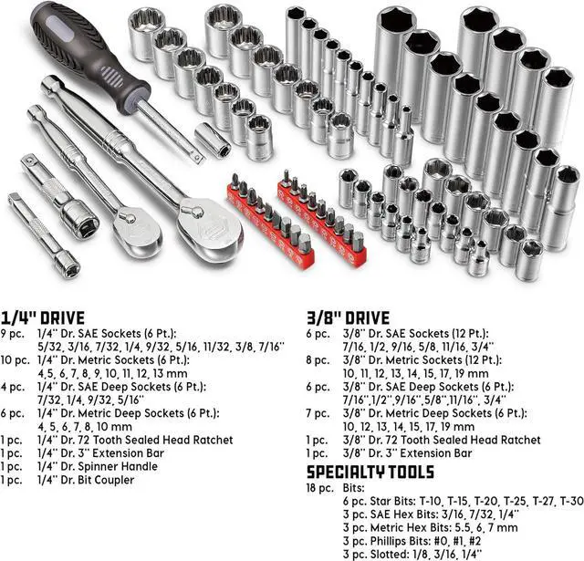 Alt view image 3 of 6 - Alltrade 642452 Auto Mechanics Service Set, 80 Piece