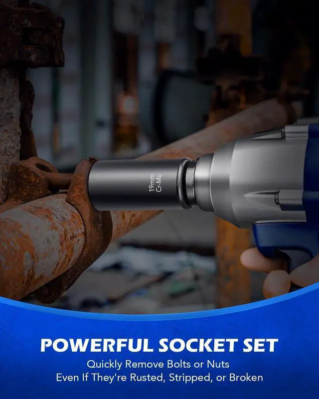 Alt view image 3 of 7 - Orion Motor Tech Twist Socket Tool Set, 1/2" Drive 5pc Nut and Bolt Extractor Set, Rounded Bolt & Stripped Lug Nut Remover Tool Kit