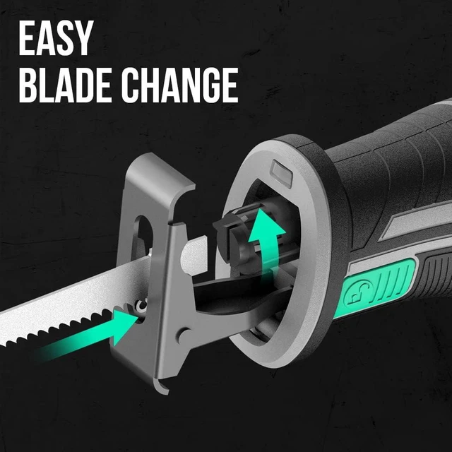 Alt view image 5 of 7 - Litheli Reciprocating Saw Cordless, Powerful Hand Saw Kit with 20V 4.0 Ah Battery & Fast Charger, 0-3000 SPM with Tool-Free Blades Change, Lightweight for Wood & Metal Cutting.