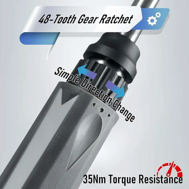 Alt view image 3 of 7 - Steinwhale 32 in 1 Ratchet Screwdriver Set with Push-Eject Extension Rod, 48-Tooth Gear Ratchet, Antislip Soft Handle, Magnetic Bit Holder, 30pcs S2 Steel Bits, Excellent Handling and Versatile Use