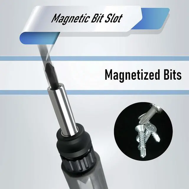 Alt view image 7 of 7 - Steinwhale 32 in 1 Ratchet Screwdriver Set with Push-Eject Extension Rod, 48-Tooth Gear Ratchet, Antislip Soft Handle, Magnetic Bit Holder, 30pcs S2 Steel Bits, Excellent Handling and Versatile Use