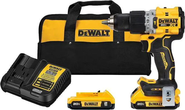Main image of DEWALT 20V MAX* XR® Brushless Cordless 1/2 in. Hammer Drill/Driver Kit (DCD805D2), Yellow