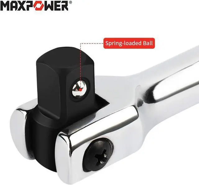 Alt view image 2 of 6 - MAXPOWER 1/2-Inch Drive Breaker Bar, 24-Inch Extended Leverage Breaker Bar Flex Handle