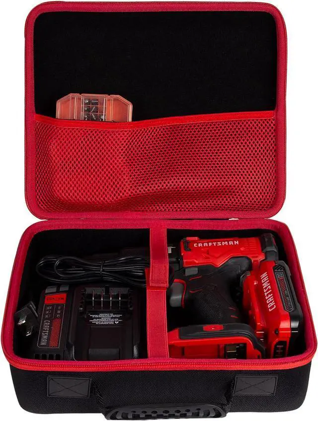 Alt view image 2 of 7 - Khanka Hard Storage Case Replacement for CRAFTSMAN V20 Cordless Drill/Driver Kit with EXTRA Lithium Ion Battery (CMCD700C1)