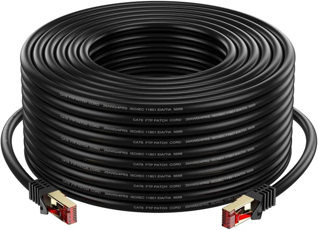 Main image of Cat6 Outdoor/Indoor Ethernet Cable 150ft.Waterproof, Direct Burial, In-Ground, UV Jacket, POE, Network, Internet, Cat 6, Cat6 Cable - 150ft
