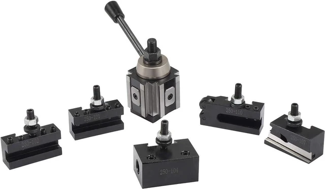 Main image of sthus AXA Size 250-100 Set Piston Type Quick Change Tool Post Set for Lathe 6-12" USA