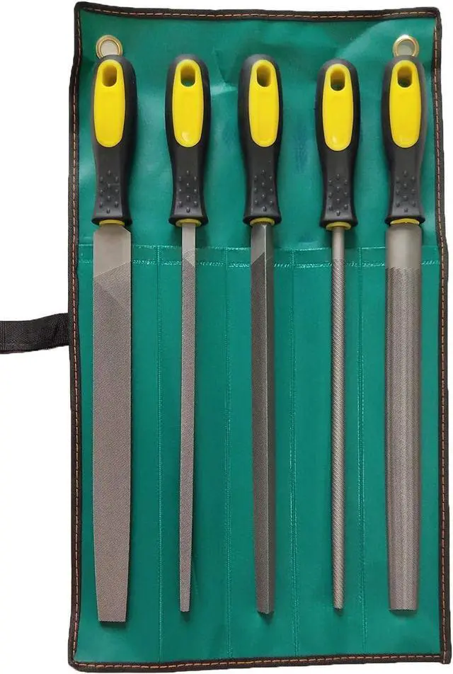 Alt view image 4 of 7 - LK-WORLD 10 Inch Premium Grade High Carbon Hardened Steel File Set/Comfortable Rubber Hand Grip Handles/Best For Shaping Wood/Leather/Metal & Sharpening Tools(5 Pcs)(Steel file, 10''Steel file)