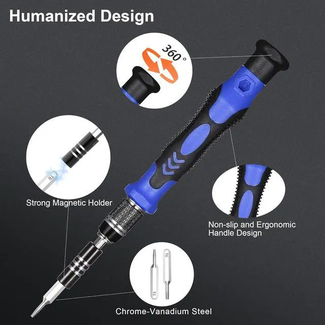 Alt view image 3 of 7 - 142 in 1 Precision Computer Screwdriver Kit Electronics Screwdriver with 120 Bits Magnetic Repair Tool Kit Mini Screwdriver Set for iPhone MacBook Laptop PC Tablet PS4 Watch Glasses