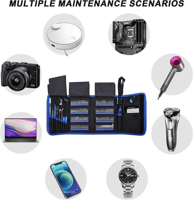 Alt view image 7 of 7 - 142 in 1 Precision Computer Screwdriver Kit Electronics Screwdriver with 120 Bits Magnetic Repair Tool Kit Mini Screwdriver Set for iPhone MacBook Laptop PC Tablet PS4 Watch Glasses