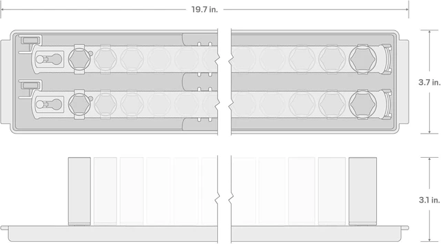 Alt view image 4 of 4 - TEKTON 3/8 Inch Drive 6-Point Impact Socket Set with Rails, 38-Piece (6-24 mm) | SID91211
