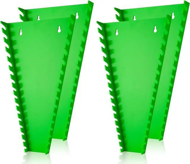 ALOANES 64-Slot ABS Plastic Wrench Organizer, Standard Hanging Wrench Organizer for Tool Box and Wall, Fit SAE ＆ Metric Wrench Storage, 4 Pack Lightw ALOANES 64-Slot ABS Plastic Wrench Organizer, Lightweight Holder