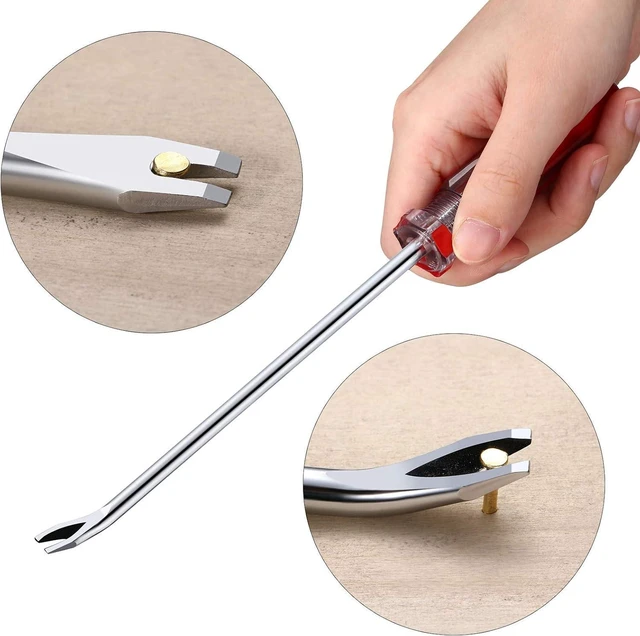 Alt view image 7 of 7 - 3 Packs Nail Puller Nail Remover Tool Nippers Tack Puller End Cutting Pliers Set 7 Inch Nail Nippers Pliers with 6 Inch Bendable U Tip, V Tip Tack Puller to Remove Nails Jewelry Wire Cutter