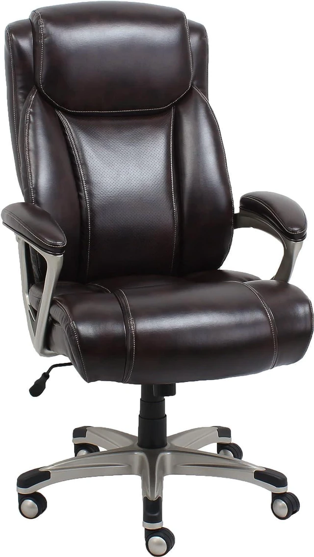 Main image of Amazon Basics Big & Tall Executive Office Desk Chair - Adjustable with Armrest, 350-Pound Capacity - Black with Pewter Finish