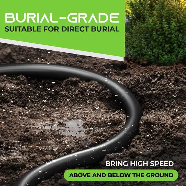 Alt view image 3 of 7 - GearIT Cat6 Outdoor Cable - 100ft Waterproof Direct Burial 23AWG Cat 6 Ethernet - FTP Foil Twisted Pair, Shielded, LLDPE Waterproof and UV Resistant