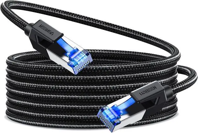 Main image of UGREEN Cat 8 Ethernet Cable 50FT High Speed 40Gbps 2000Mhz Network Cable Shielded Cat8 Cable Braided Heavy Duty RJ45 LAN Cables Internet Cord Compatible for PS5, PS4, Xbox One, Modem, Router 50FT