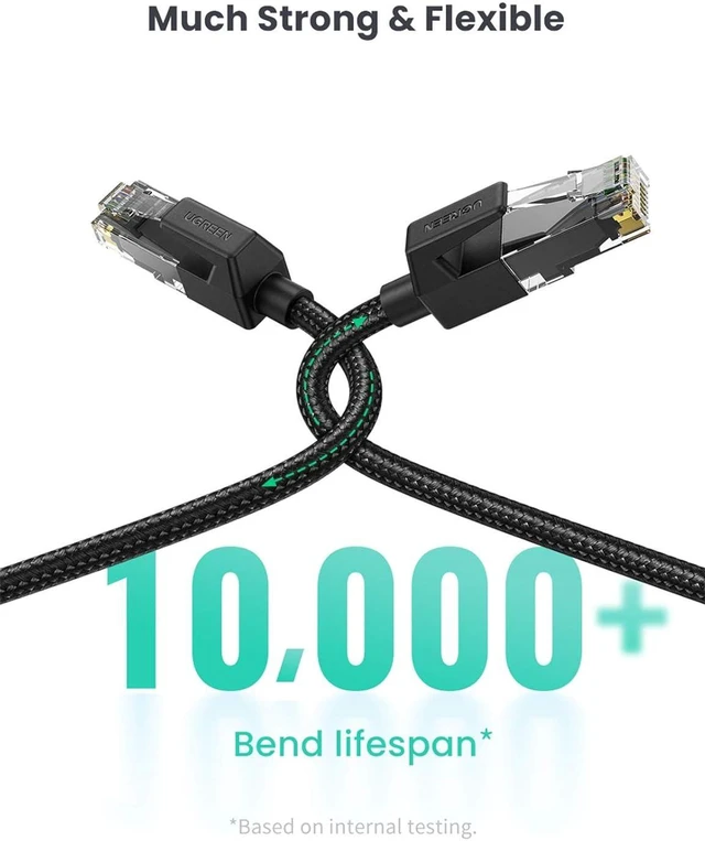 Alt view image 5 of 7 - UGREEN Cat 6 Ethernet Cable Braided Cat6 Gigabit High Speed 1000Mbps Internet Cable RJ45 Shielded Network LAN Cord Compatible for PC PS5 PS4 PS3 Xbox Smart TV Router 10FT
