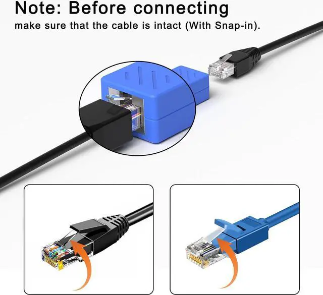 Alt view image 3 of 7 - RJ45 Coupler Ethernet Extension Connector, Cat7 Cat6 Cat5e Ethernet Coupler Female to Female(Blue 5 Pack)