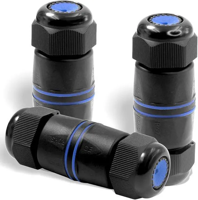 Main image of VCELINK Waterproof RJ45 Coupler Cat6/Cat5E/Cat5, Shielded Outdoor Ethernet Cable Connectors Female to Female, IP67 Network LAN Cable Extender, 3 Pack