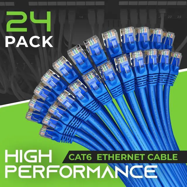 Alt view image 2 of 7 - GearIT Cat 6 Ethernet Cable 0.5 ft 6-Inch (24-Pack) - Cat6 Patch Cable, Cat 6 Patch Cable, Cat6 Cable, Cat 6 Cable, Cat6 Ethernet Cable, Network Cable, Internet Cable - Blue 0.5 Foot
