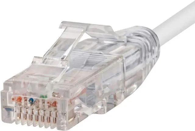 Alt view image 3 of 6 - Monoprice SlimRun Cat6 Ethernet Patch Cable - Network Internet Cord - RJ45, Stranded, 550Mhz, UTP, CMR, Riser Rated, Pure Bare Copper Wire, 28AWG, 3ft, White