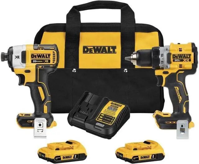 Main image of DEWALT 20V MAX* XR Cordless Drill and Impact Driver Kit, Power Tool Combo Kit, Brushless, with 2 Batteries and Charger (DCK248D2)