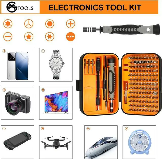 Alt view image 5 of 7 - Precision Screwdriver Set 130 in 1 Electronics Magnetic Screwdriver Set with 120 bits Repair Tool Kit for Computer PC Laptop Phone Mac Tablet Home DIY Game Consoles Glasses Watch