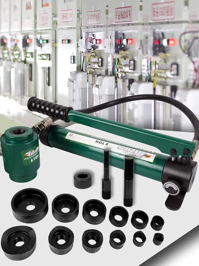 Alt view image 3 of 5 - Hydraulic Knockout Punch Electrical Conduit Hole Cutter Set KO Tool Kit 1/2 to 2 inch (8T(1/2"-2"))