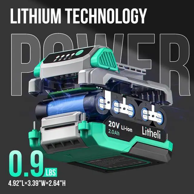 Alt view image 7 of 7 - Litheli Cordless Impact Wrench 20V, 1/2 inch Power Wrench with 2.0Ah Li-ion Battery  Fast Charger, 320 ft-lb Torque 3832 in-Lbs, Compact Electric Wrench Set for Home Car