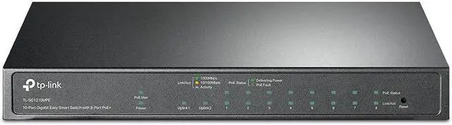 Alt view image 14 of 20 - TP-Link 10-Port Gigabit Easy Smart Switch with 8-Port PoE+ TLSG1210MPE