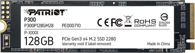 Alt view image 16 of 16 - Patriot Memory P300 128 GB Solid State Drive - M.2 2280 Internal - PCI Express NVMe (PCI Express NVMe 3.0 x4) - Notebook, Desktop PC Device Supported - 40 TB TBW - 1600 MB/s Maximum Read Transfer Rate