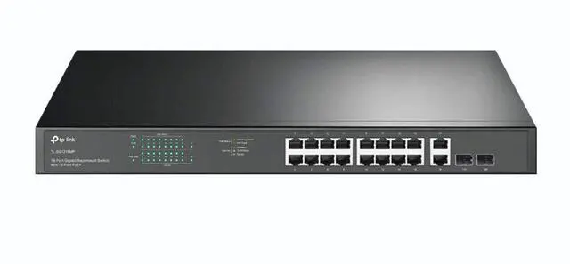 Alt view image 14 of 20 - TP-Link TL-SG1218MP | 16 Port Gigabit PoE Switch | 16 PoE+ Ports @250W, w/ 2 Uplink Gigabit Ports + 2 Combo SFP Slots | Plug & Play | Sturdy Metal | Rack-mountable