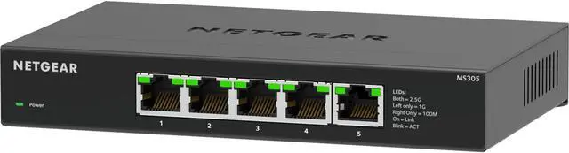 Alt view image 10 of 10 - NETGEAR 5-Port Multi-Gigabit (2.5G) Ethernet Unmanaged Switch | MS305
