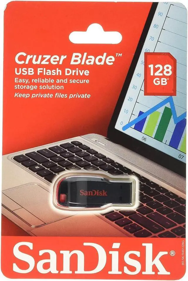 Alt view image 9 of 10 - SanDisk SDCZ50-128G-A46 128Gb Cruzer Blade Usb Flash Drive