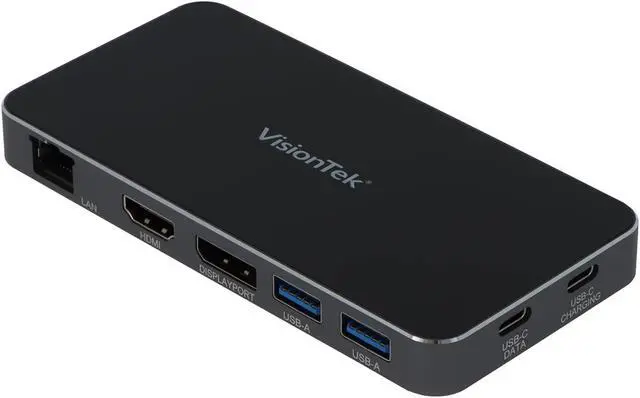 Main image of VisionTek - VT350 Dual Display USB-C Docking Station with Power Passthrough ? DP, HDMI, Ethernet, 2X USB-A, 1x USB-C for Windows, Mac, Chromebook, Ipad - 901527