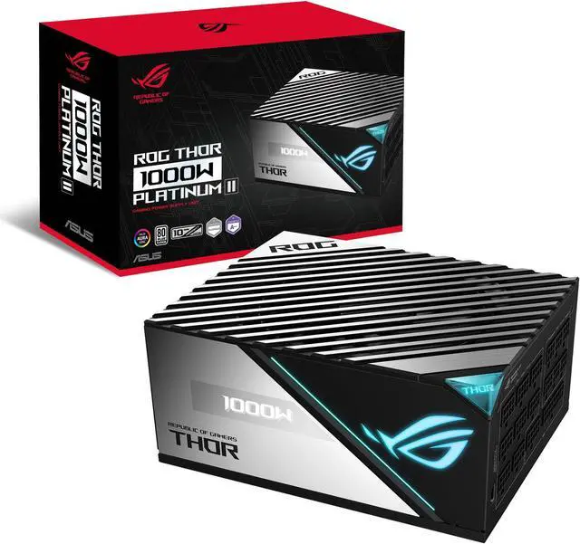 Alt view image 6 of 7 - ASUS ROG Thor2 1000W Platinum II, 1000W ATX 12V 80 PLUS PLATINUM Certified Full Modular Power Supply,PCIE5.0/AURA SYNC/OLED ROG-THOR-1000P2