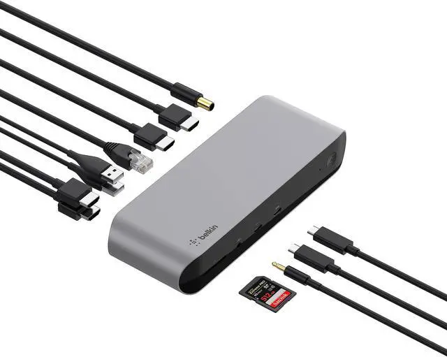 Alt view image 7 of 14 - Belkin Multiport USB-C 90W Docking Station INC006ttSGY
