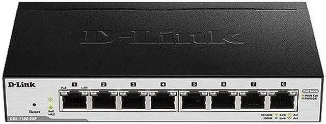 Main image of D-Link Ethernet PoE Switch, 8 Port Smart Managed w/ 64W PoE Budget Layer 2 Network Gigabit Wireless Internet (DGS-1100-08PV2)