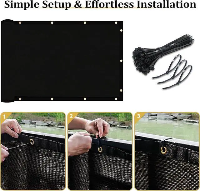 Alt view image 4 of 5 - Shade&Beyond 4' X 50' Fence Privacy Screen Heavy Duty 170 GSM Fencing Mesh Shade Net Cover for Wall Garden Back Yard Outdoor Home Decoration, Black