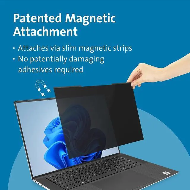 Alt view image 2 of 7 - Kensington MagPro Magnetic Laptop Privacy Screen 16 inch, Removable 16:10 Laptop Privacy Filter Shield, Anti-Glare, Blue Ray Reduction, Compatible with HP/Dell/Acer/Asus/Lenovo (K55256WW)
