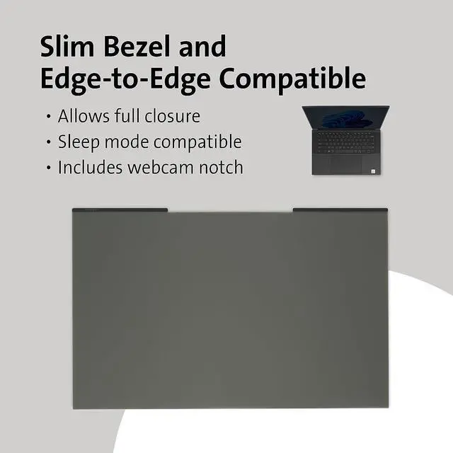 Alt view image 3 of 7 - Kensington MagPro Magnetic Laptop Privacy Screen 16 inch, Removable 16:10 Laptop Privacy Filter Shield, Anti-Glare, Blue Ray Reduction, Compatible with HP/Dell/Acer/Asus/Lenovo (K55256WW)