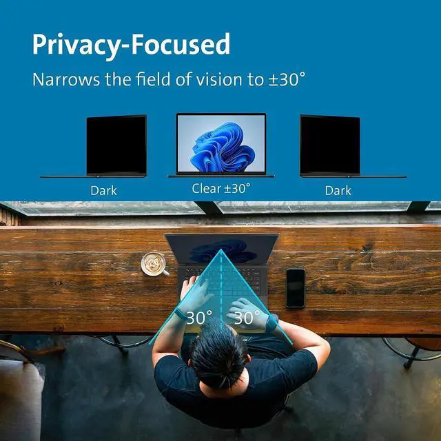 Alt view image 4 of 7 - Kensington MagPro Magnetic Laptop Privacy Screen 16 inch, Removable 16:10 Laptop Privacy Filter Shield, Anti-Glare, Blue Ray Reduction, Compatible with HP/Dell/Acer/Asus/Lenovo (K55256WW)