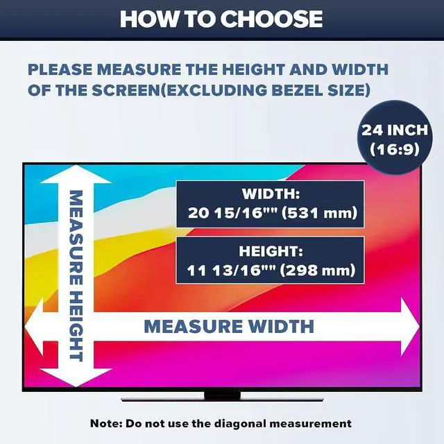 Alt view image 5 of 6 - [2-Pack HD Computer Privacy Screen 24 inch, Upgraded Monitor Privacy Screen for 16:9 Widescreen Removable Anti Glare Computer Screen Cover and Blue Light UV-Blocking Screen Privacy Filter